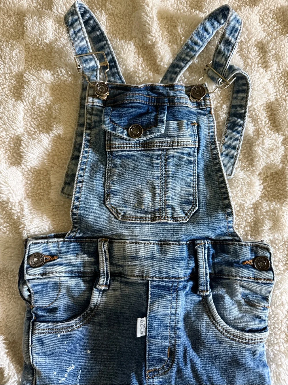 Children's Light Blue Denim Overalls with Adjustable Straps